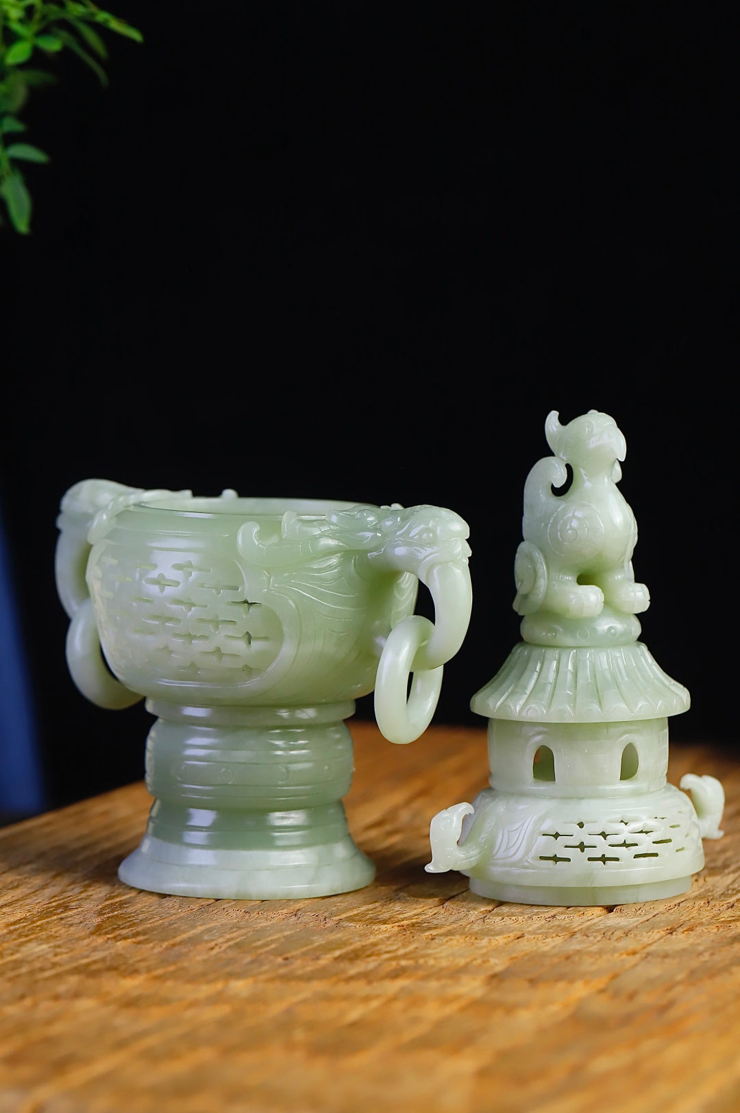 《瑞獸守護 香爐》精品和田玉晴水擺件