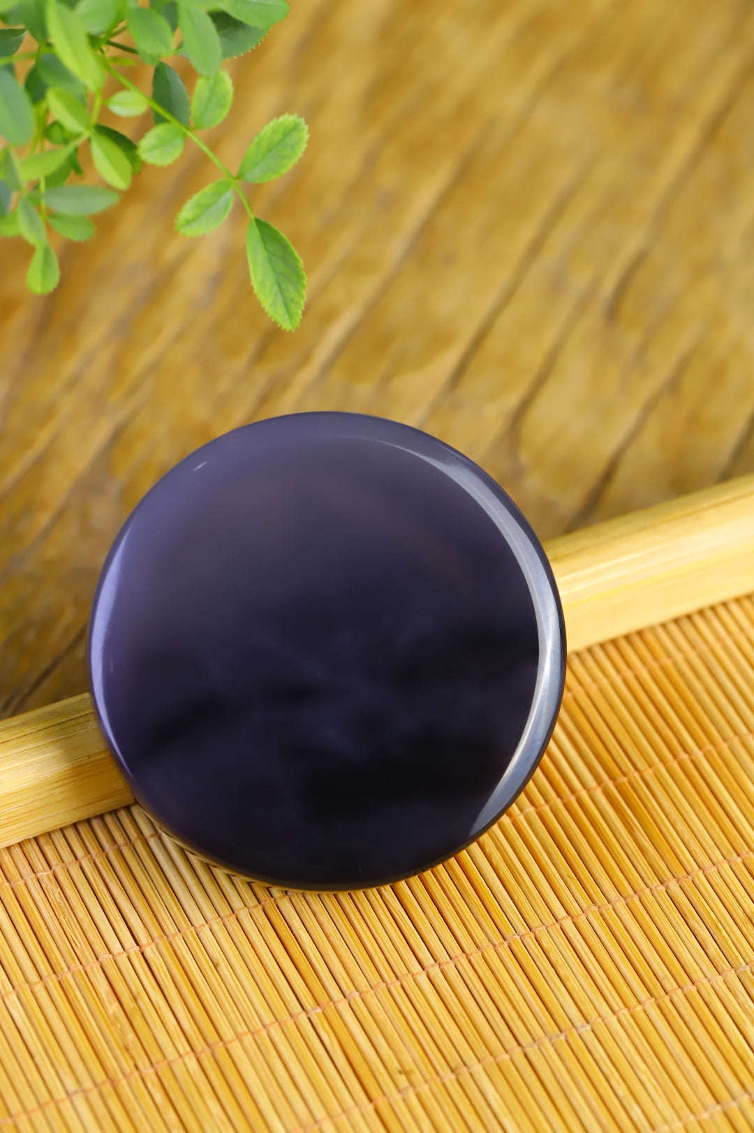 《鐲芯 平安無事牌》精品和田玉煙紫掛件