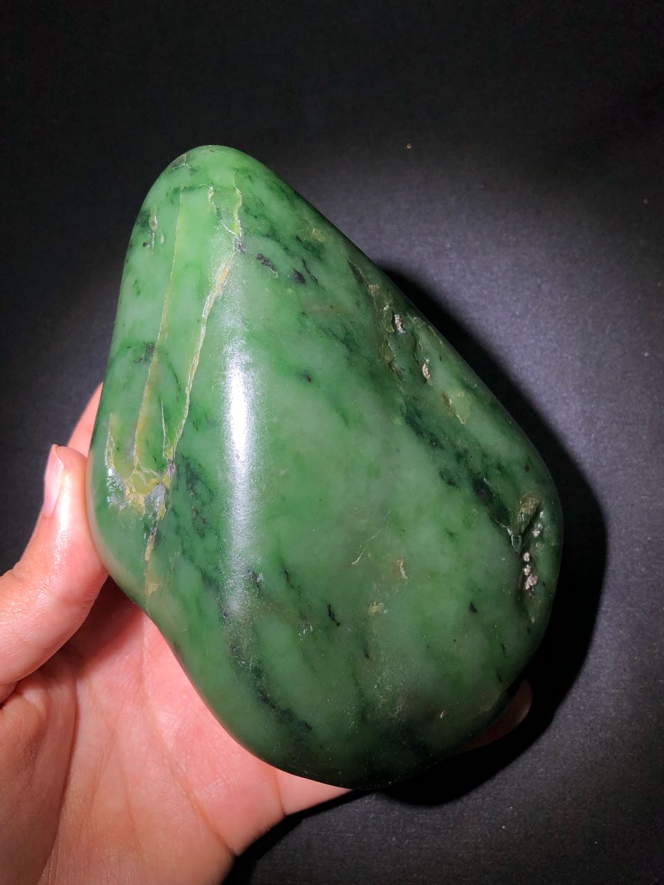 和田玉碧玉手把件