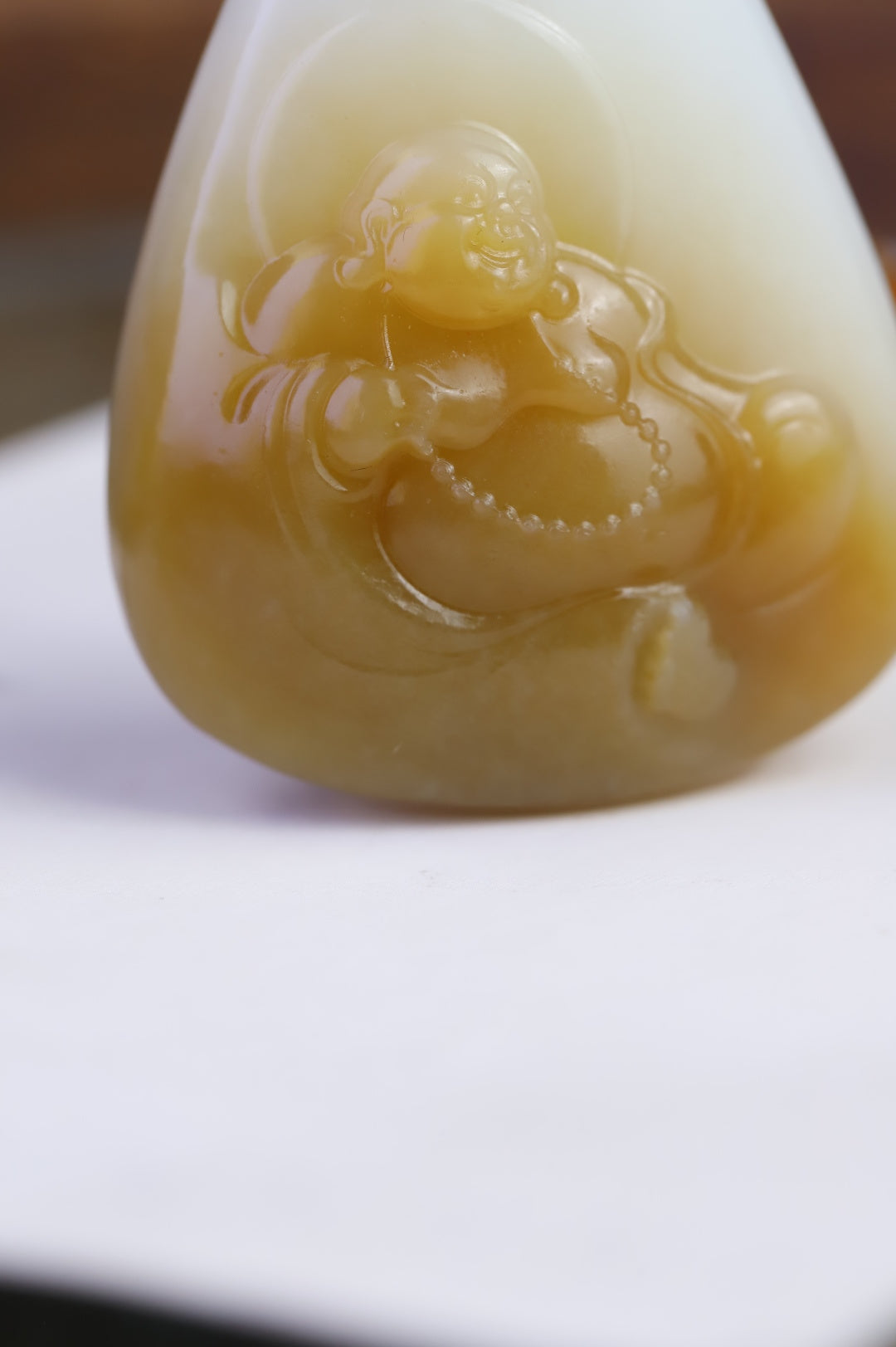《福佛相伴》精品和田玉且末掛件