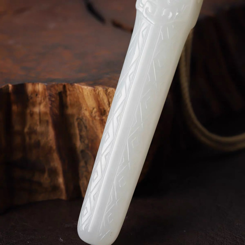 白玉籽料仿古玉寶劍