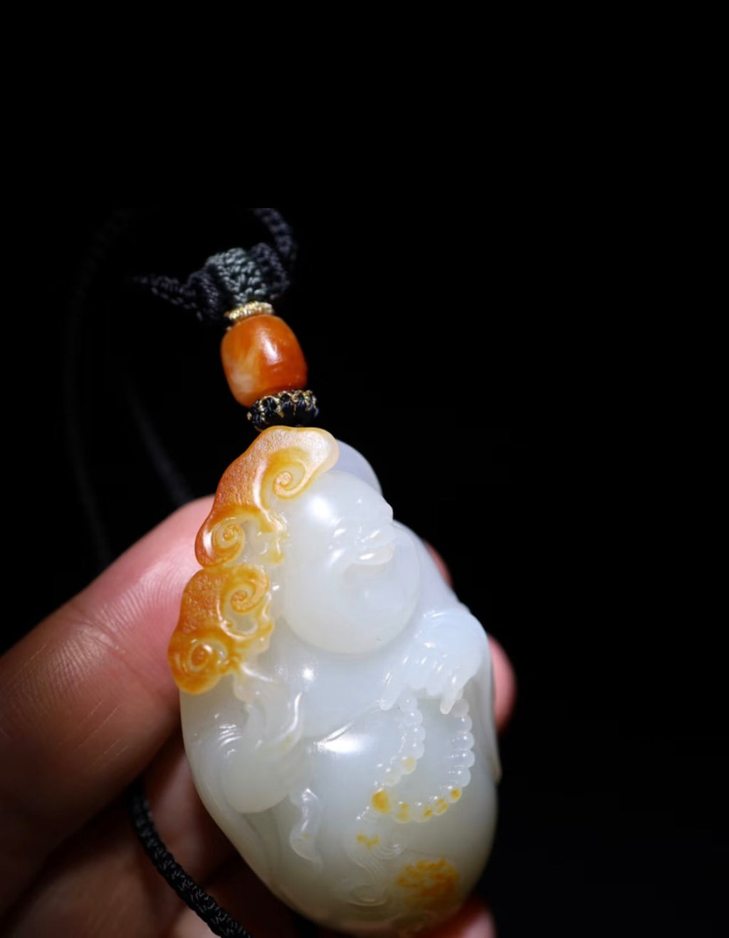 【传世藏级】新疆和田玉籽料红皮弥勒佛把件