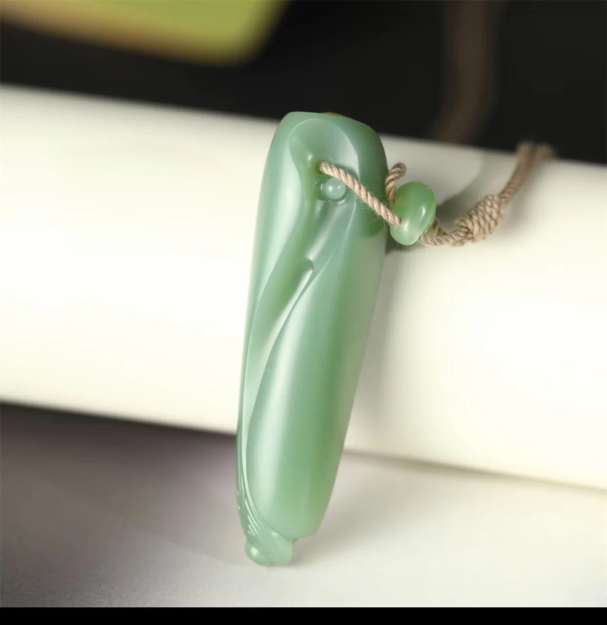 收藏级俄罗斯碧玉挂坠古意如意