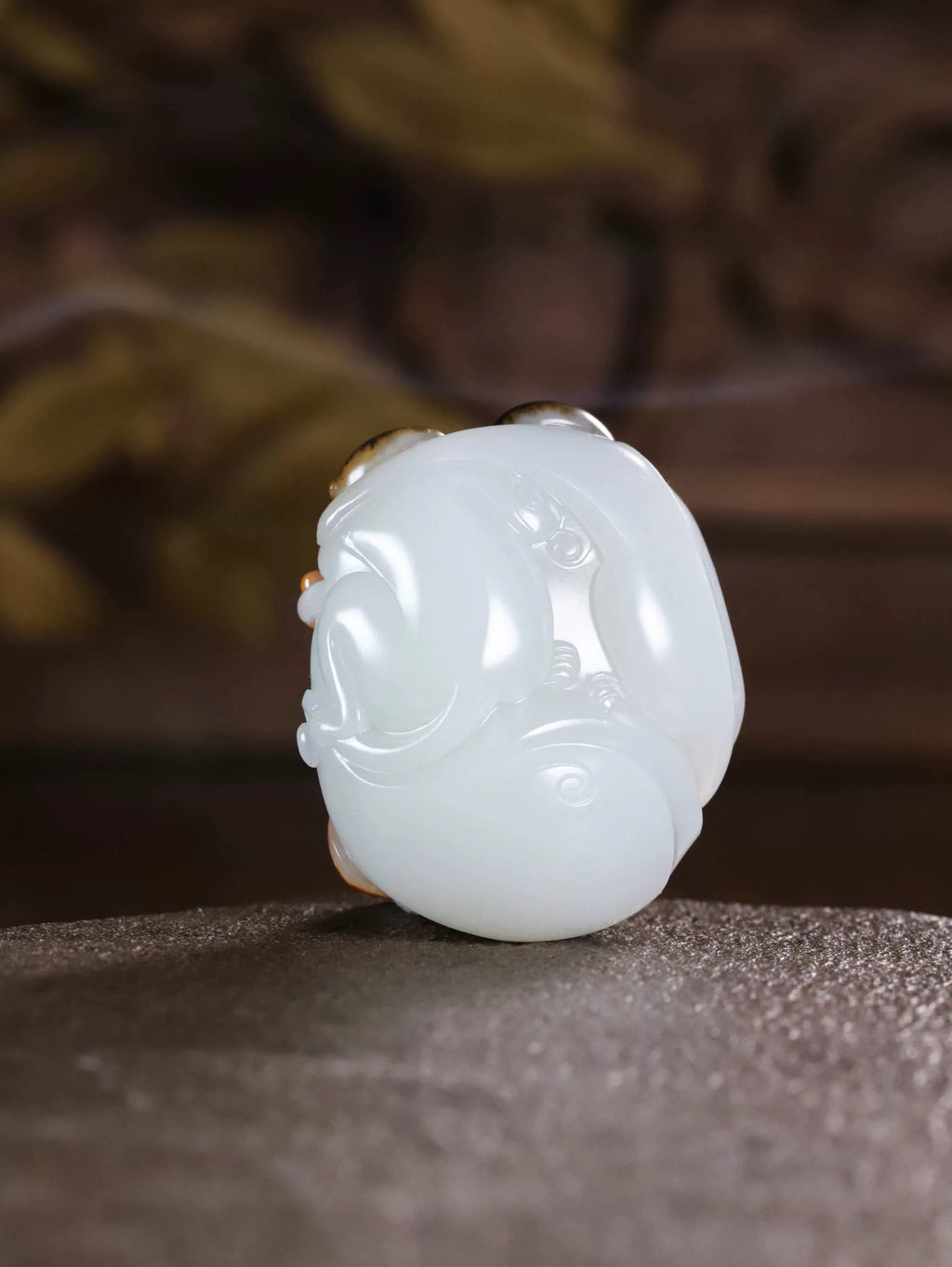 精品油红皮双喜挂件/手把件