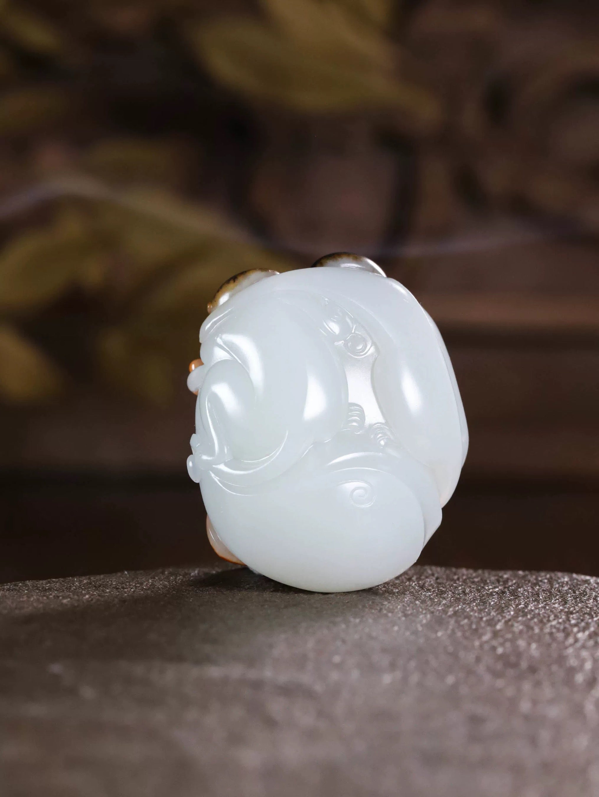 精品油红皮双喜挂件/手把件
