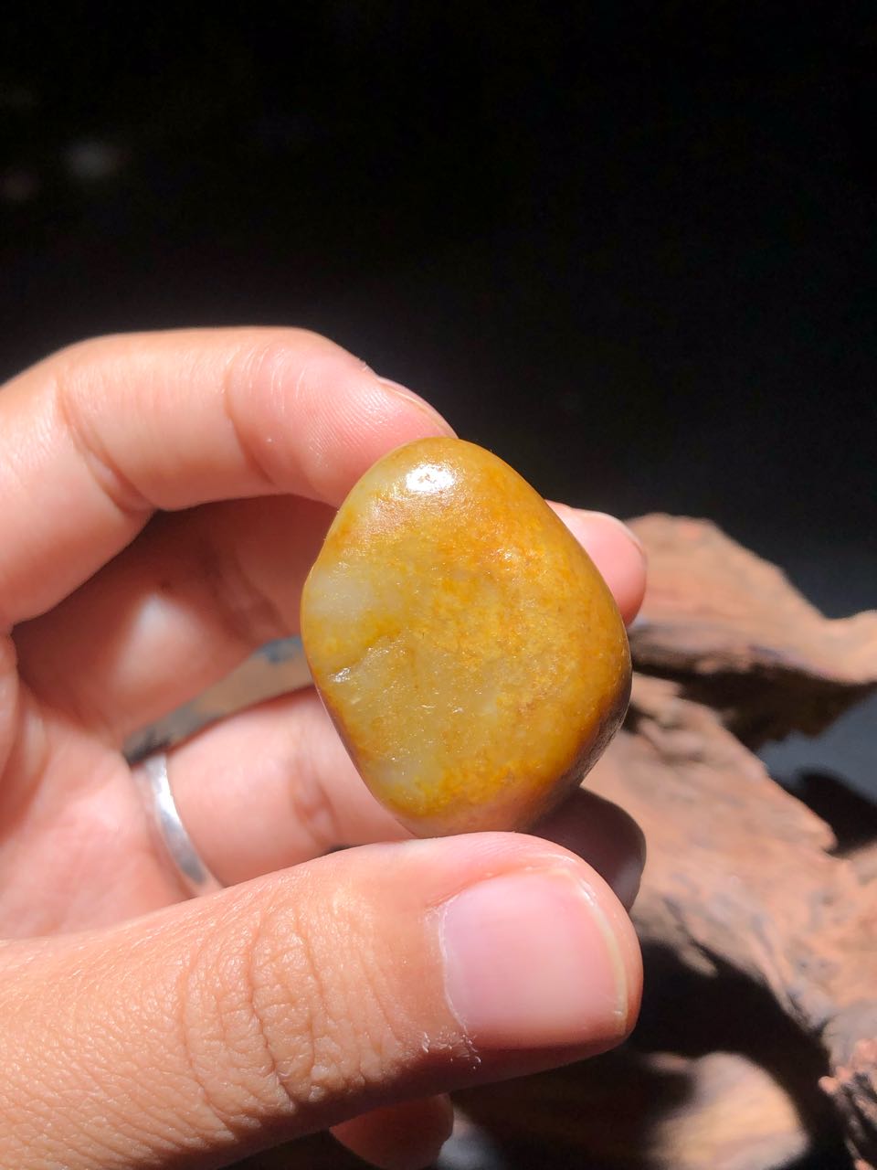 新疆和田玉独籽黑黄皮挂件