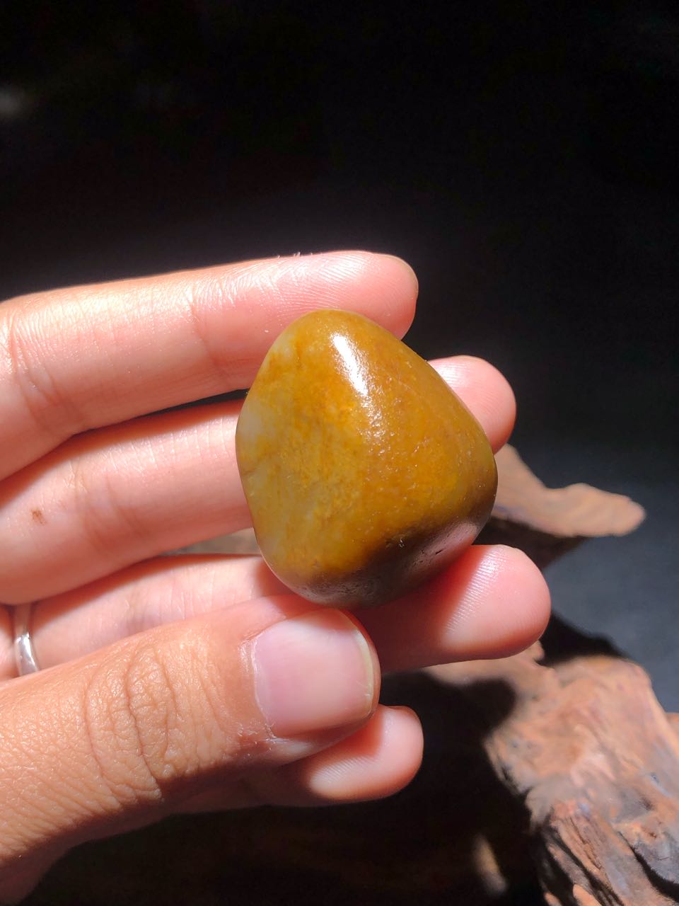 新疆和田玉独籽黑黄皮挂件