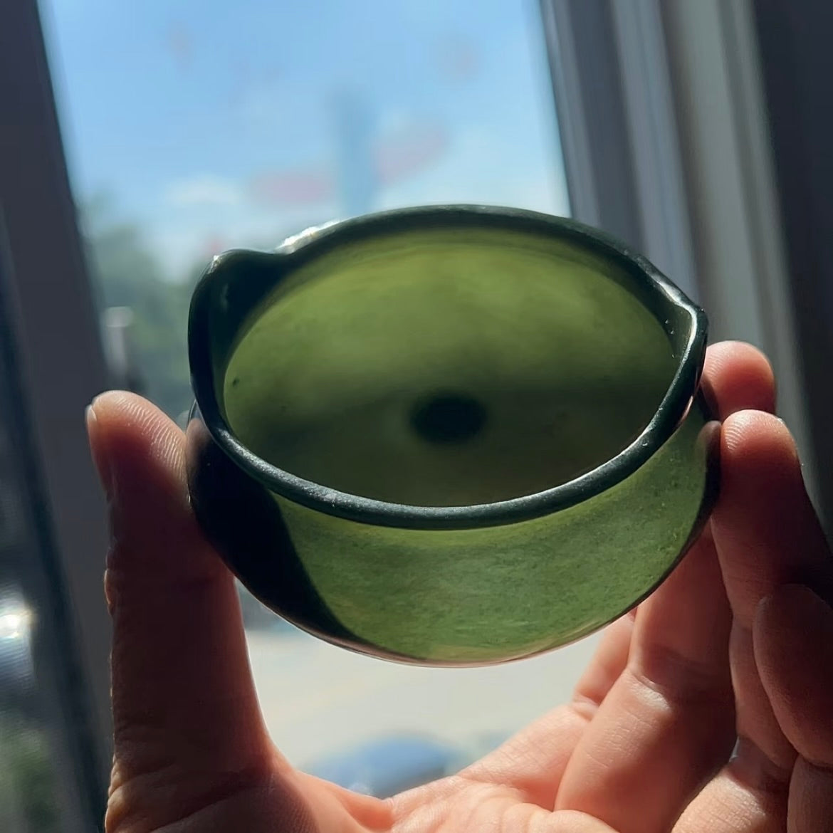 新疆和田玉玉青玉雙耳香爐