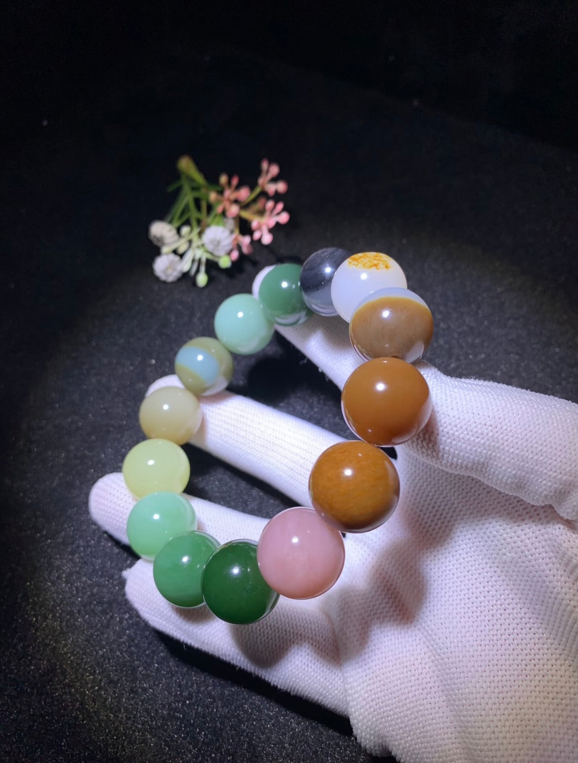 收藏級和田玉多寶手串卡16mm