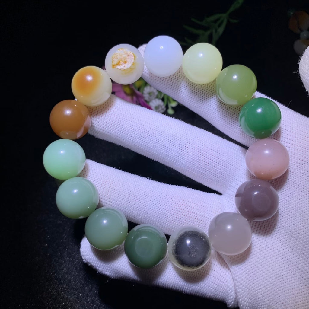 和田玉多寶手串卡15mm