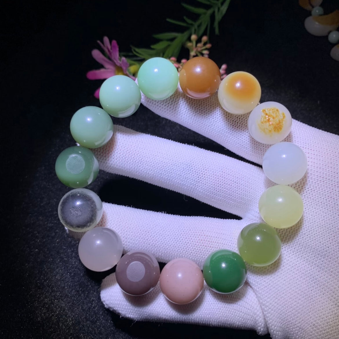 和田玉多寶手串卡15mm