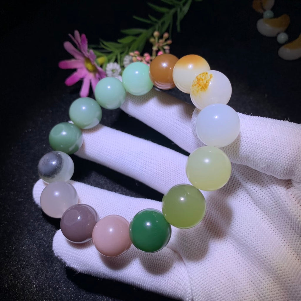 和田玉多寶手串卡15mm