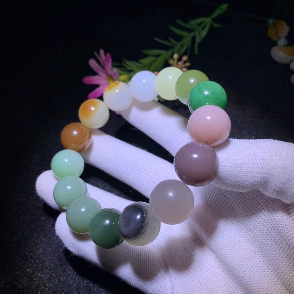 和田玉多寶手串卡15mm