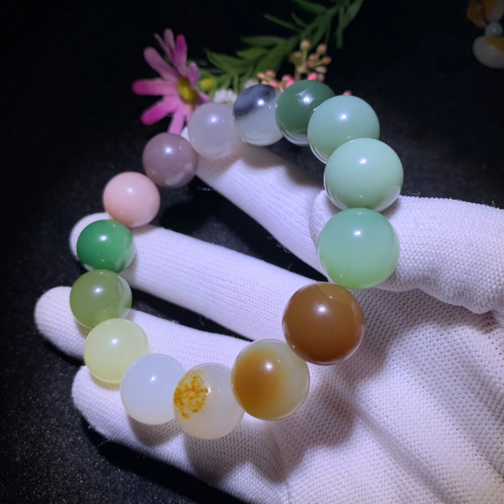 和田玉多寶手串卡15mm