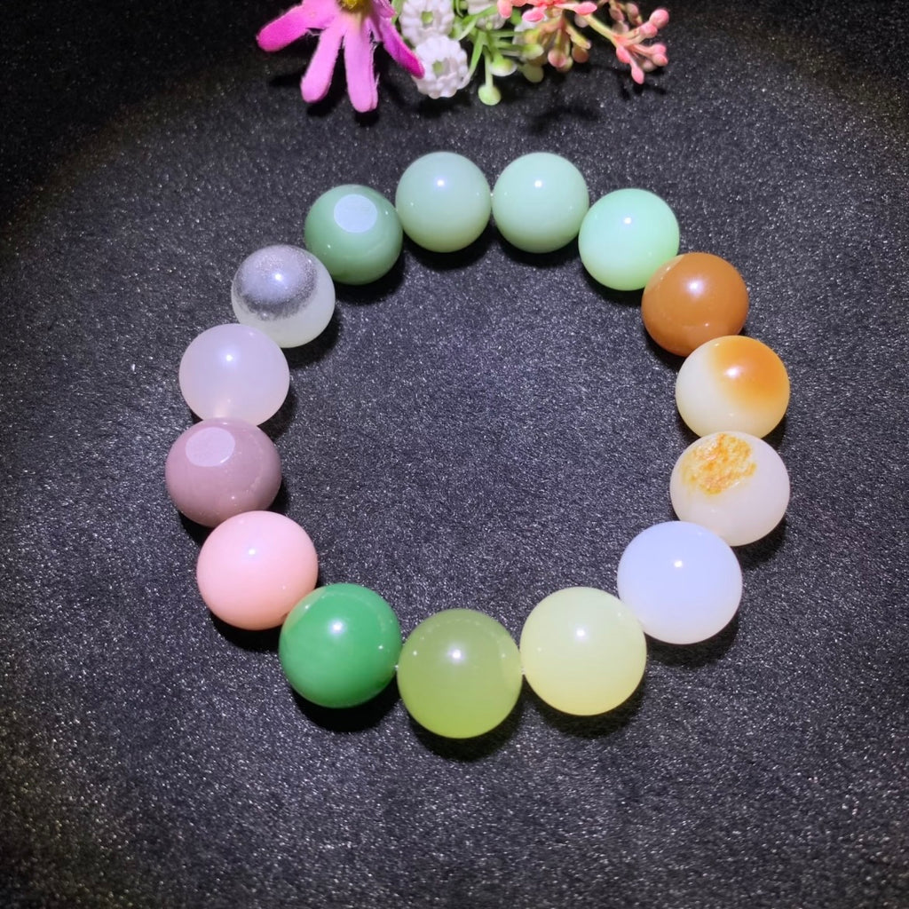 和田玉多寶手串卡15mm