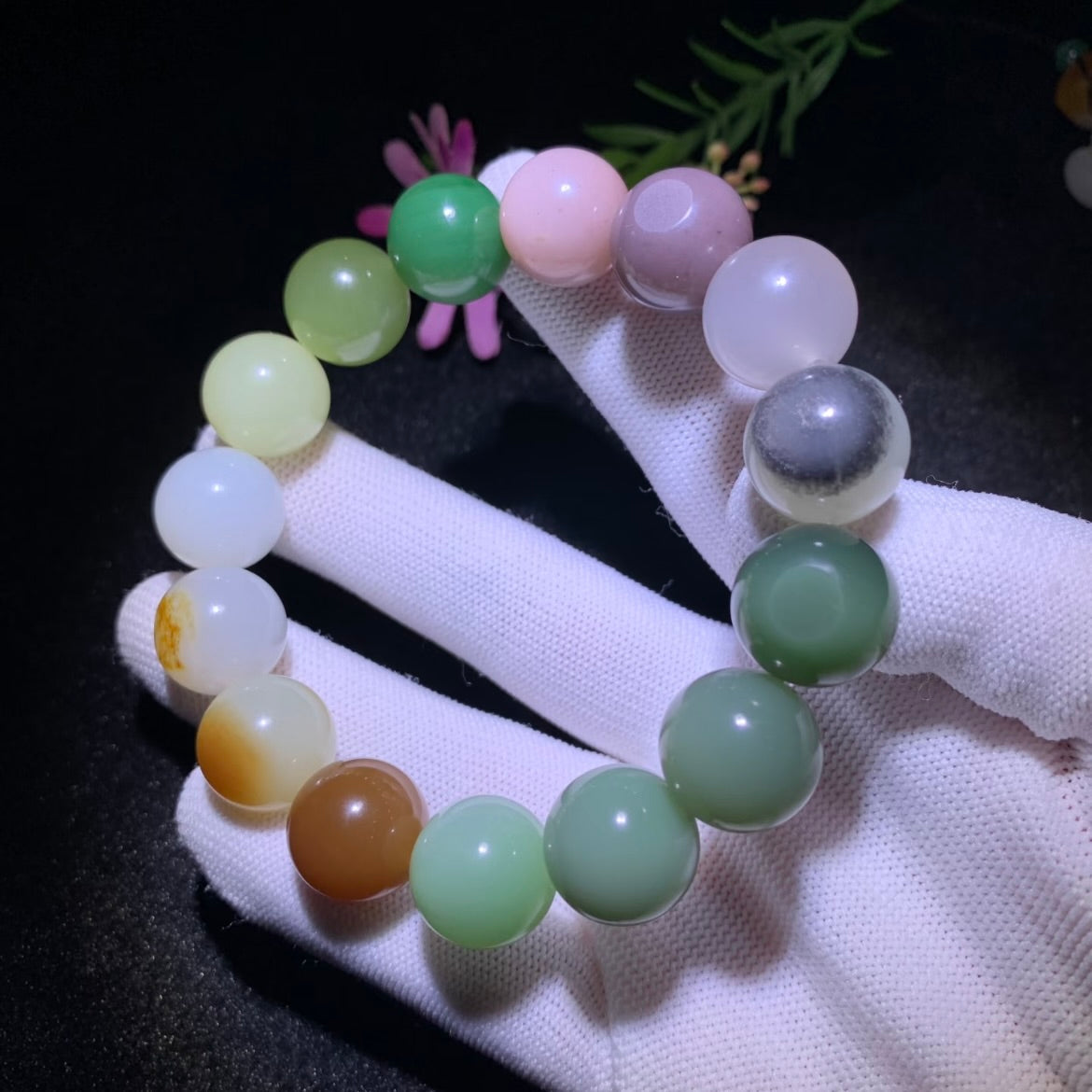 和田玉多寶手串卡15mm