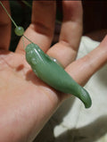 和田玉碧玉粉青魚化龍吊墜