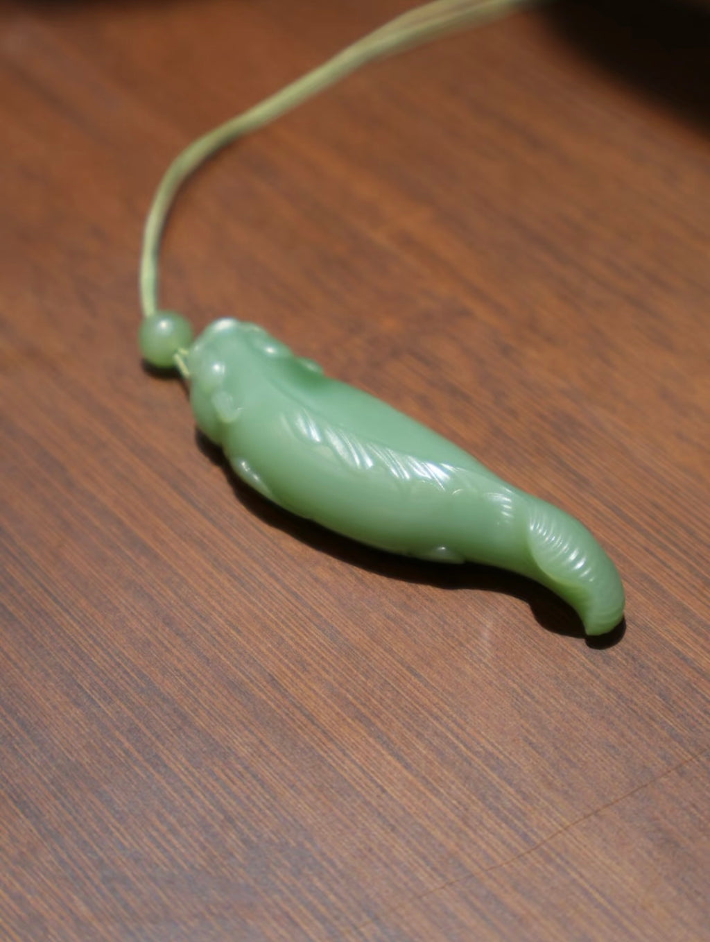 和田玉碧玉粉青魚化龍吊墜