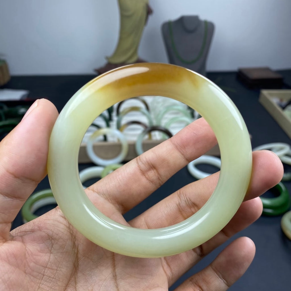 新疆和田玉且末糖紅糖手鐲59圈口